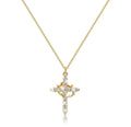 Diamond Cross Necklace for women, Gold Cubic Zirconia Pendant Necklaces