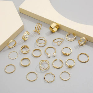 22 Piece Alloy Design Ring Set For Women